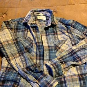 Lg Urban Pipeline Blue Plaid Flannel Shirt